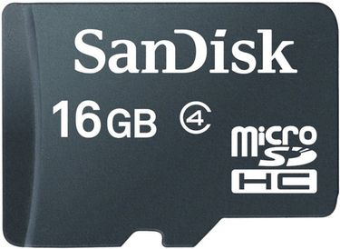 SanDisk 16GB MicroSDHC Class 4 (15MB/s) Memory Card