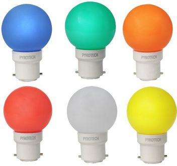 Pyrotech 0.5W LED Bulb (Multicolor, Pack of 6)