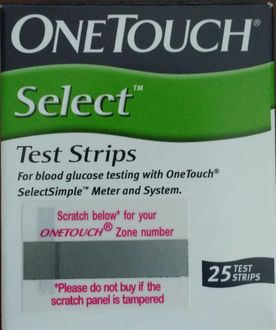 Johnson and Johnson One Touch Select Simple 25 Test Strips (Strips Only)