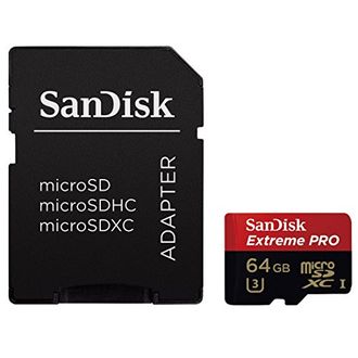 SanDisk Extreme Pro 64GB MicroSDXC Class 10 (95MB/s) UHS-1/U3 Memory Card (With Adapter)