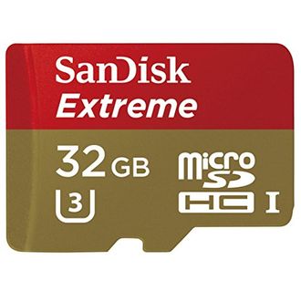 SanDisk Extreme 32GB MicroSDHC UHS-I/U3 (60MB/s) Memory Card (With Adapter)