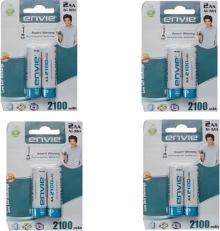 Envie 8 x AA 2100mAh Rechargeable Ni-MH Battery (4 Packs)