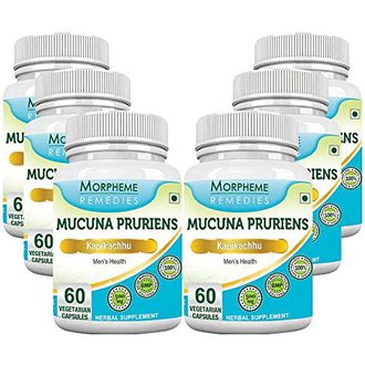 Morpheme Remedies Mucuna Pruriens 500mg Extract (60 Capsules, Pack of 6)