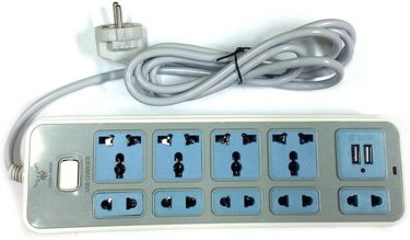 Gadgetwagon ZGN-B08-9 9 Strip Dual USB Surge Protector (1.8Mtr)