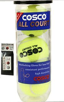 Cosco All Court Lawn Tennis Ball (Pack Of 3) (With Free Sportshouse Wrist Band)
