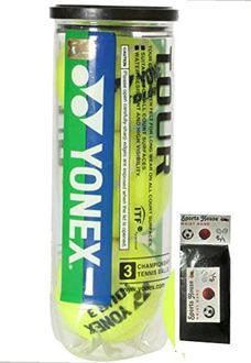 Yonex Tour Lawn Tennis Balls (Pack of 3) (With Free Sportshouse Wrist Band)