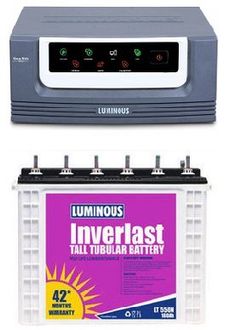 Luminous Eco Volt 1050 900VA Inverter (With LT 550N Tubular Battery)