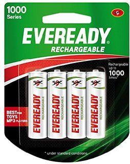 Eveready 1000 Series AA 700mAh Ni-Mh Rechargeable  Battery (16 Pcs)