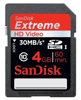 Sandisk Extreme HD Video 4 GB Class 10 SDHC Memory Card