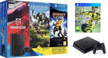 Sony PS4 Slim 500GB Ultimate Player Edition(With FIFA 17,Horizon Zero Dawn,Drive Club and Ratchet & Clank)