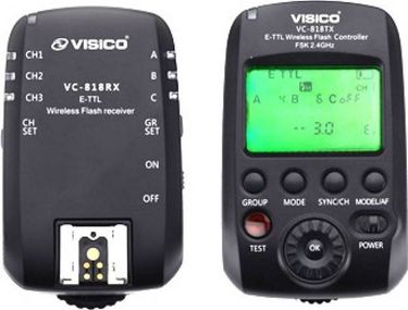 Visico VC-818 TTL transmitter and receiver (For Canon)