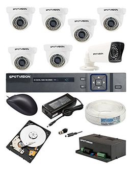 Spotvision SVAHD-1508-2MP-20 8-CH Dvr (With 6 Dome, 1 Bullet Cameras & 1TB HDD, Accessories )