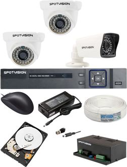 Spotvision SVAHD-1504-2MP-04 4-CH Dvr (With 2 Dome, 1 Bullet Cameras & 1TB HDD, Accessories )