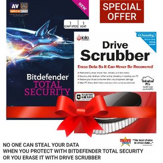 Bitdefender Total Security 2017 1 PC 1 Year Antivirus (Voucher)