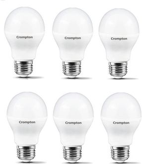 Crompton Led Pro 5W Standard E27 430L LED Bulb (White,Pack of 6)