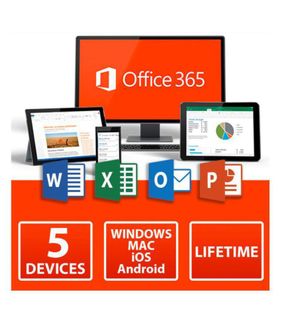 Microsoft Office 365 Home & Student (32/64 Bit) 5 PC Life Time