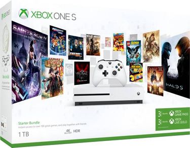 Microsoft Xbox One S 1TB Gaming Console (With Xbox Starter Bundle,Xbox Game Pass and Xbox Live)