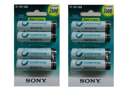 Sony NH-AA 2500mAh Rechargeable Batteries(8Pcs)