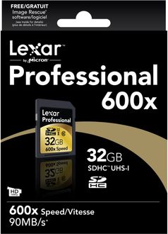 Lexar 32 GB Professional 600X SDHC C10 Memory Card